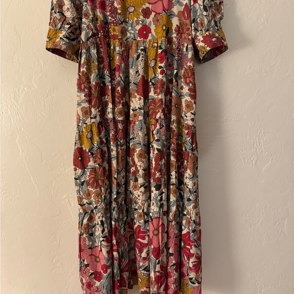 Natural Life Rebecca Midi Dress Vintage Floral Psychedelic Poppy Buttons NWT S - Picture 11 of 12